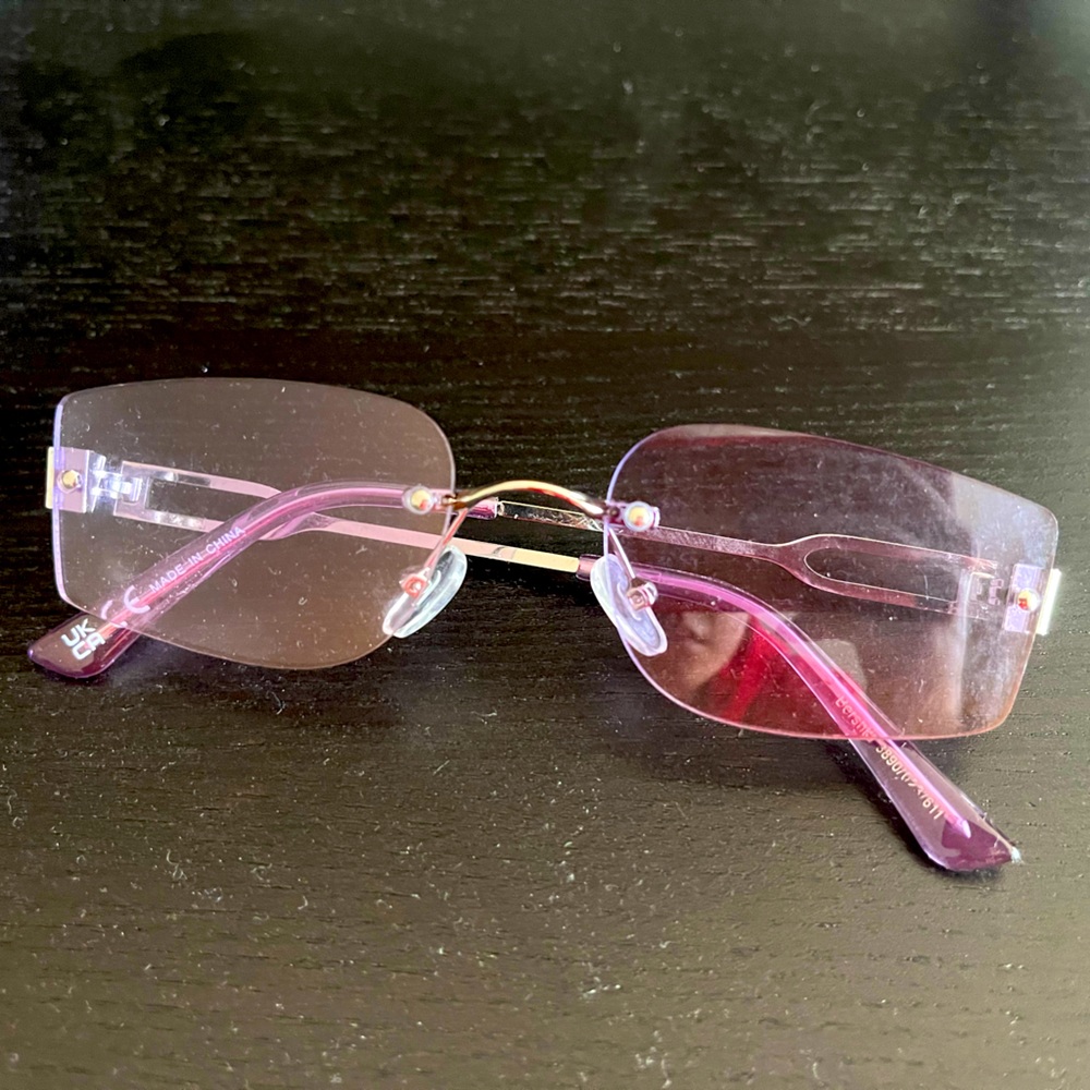 Monki purple frameless sunglasses